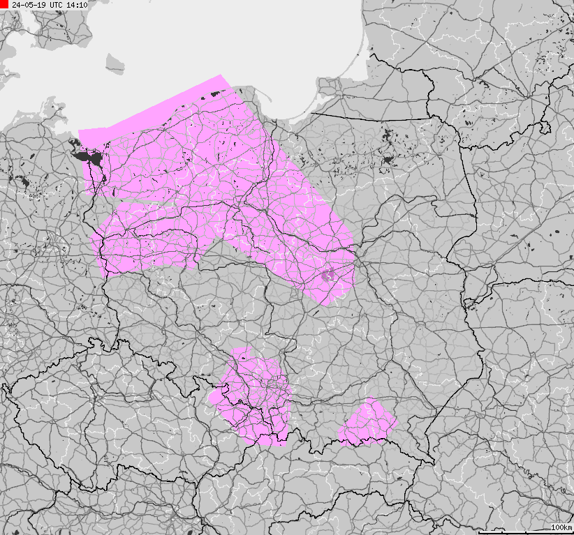Mapa ostrzeżeń dla Polski