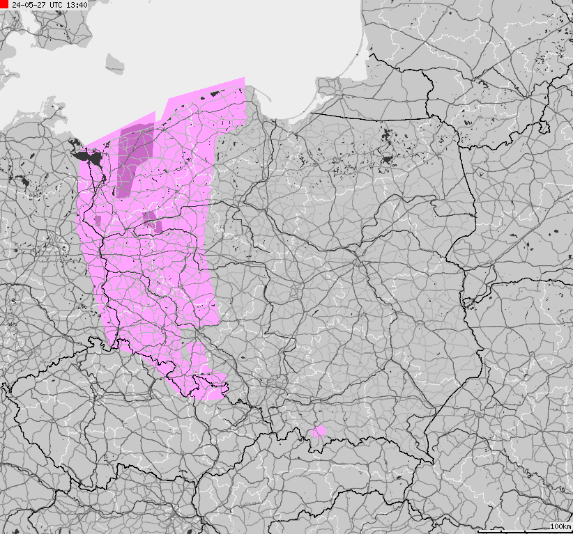Mapa ostrzeżeń dla Polski
